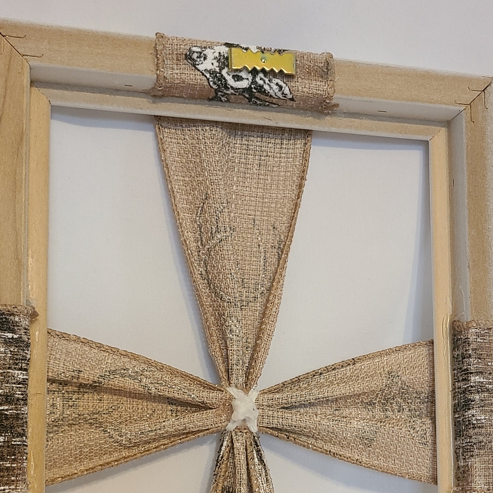 Frame Cross Art Hunting White Silver Cross Handmade Large - Picture 6 of 8
